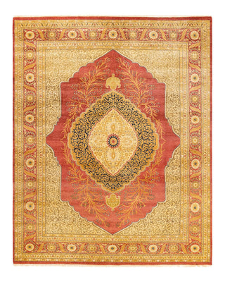 Traditional Mogul Orange Wool Area Rug 8' 4" x 10' 5" - Solo Rugs
