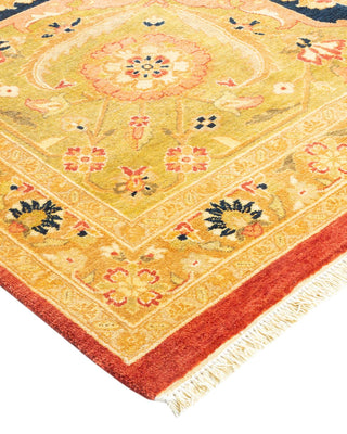 Traditional Mogul Orange Wool Area Rug 8' 2" x 10' 6" - Solo Rugs