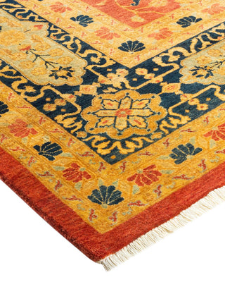 Traditional Mogul Orange Wool Area Rug 8' 2" x 10' 4" - Solo Rugs