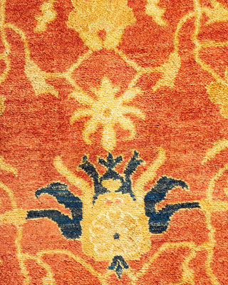 Traditional Mogul Orange Wool Area Rug 8' 2" x 10' 4" - Solo Rugs