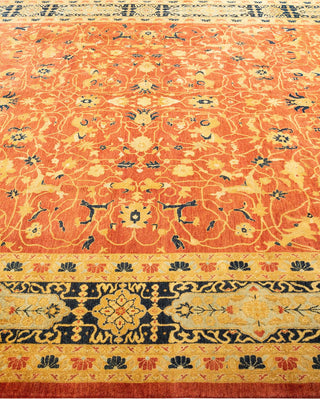 Traditional Mogul Orange Wool Area Rug 8' 2" x 10' 4" - Solo Rugs