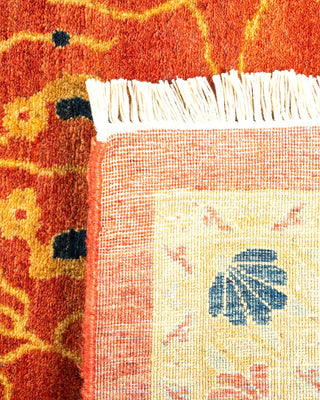 Traditional Mogul Orange Wool Area Rug 8' 2" x 10' 4" - Solo Rugs