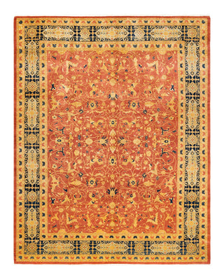 Traditional Mogul Orange Wool Area Rug 8' 2" x 10' 4" - Solo Rugs