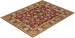 Traditional Mogul Red Wool Area Rug 7' 10" x 10' 4" - Solo Rugs