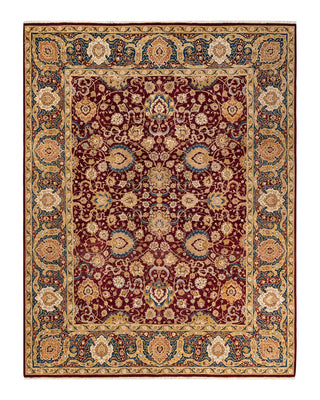 Traditional Mogul Red Wool Area Rug 7' 10" x 10' 4" - Solo Rugs