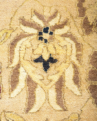 Traditional Mogul Yellow Wool Area Rug 7' 10" x 9' 10" - Solo Rugs