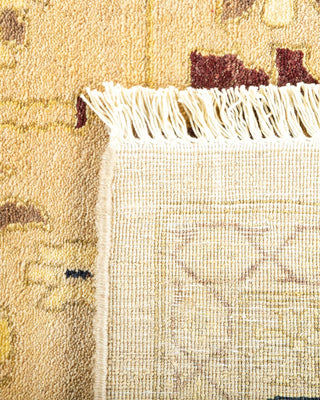 Traditional Mogul Yellow Wool Area Rug 7' 10" x 9' 10" - Solo Rugs