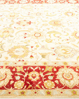 Traditional Mogul Ivory Wool Area Rug 8' 2" x 10' 2" - Solo Rugs