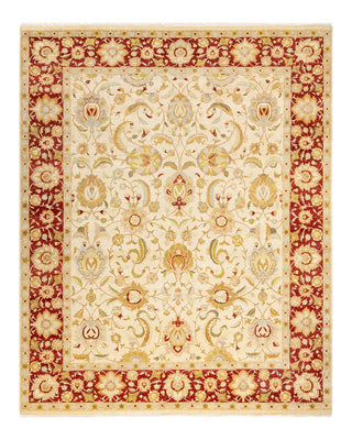 Traditional Mogul Ivory Wool Area Rug 8' 2" x 10' 2" - Solo Rugs