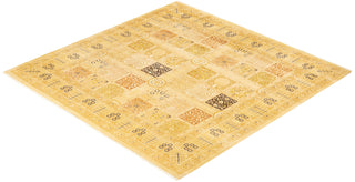 Traditional Mogul Ivory Wool Square Area Rug 8' 2" x 8' 4" - Solo Rugs