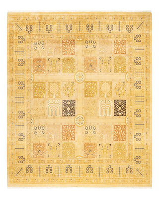 Traditional Mogul Ivory Wool Square Area Rug 8' 2" x 8' 4" - Solo Rugs