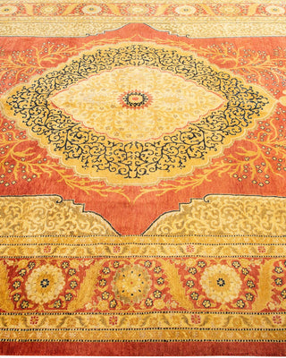 Traditional Mogul Orange Wool Area Rug 6' 2" x 9' 0" - Solo Rugs