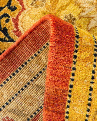 Traditional Mogul Orange Wool Area Rug 6' 2" x 9' 0" - Solo Rugs