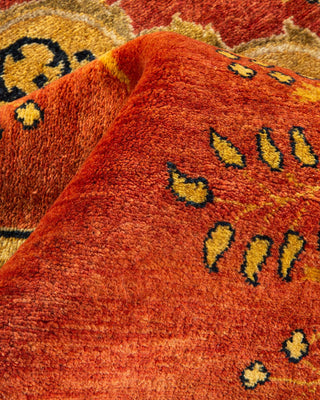 Traditional Mogul Orange Wool Area Rug 6' 2" x 9' 0" - Solo Rugs