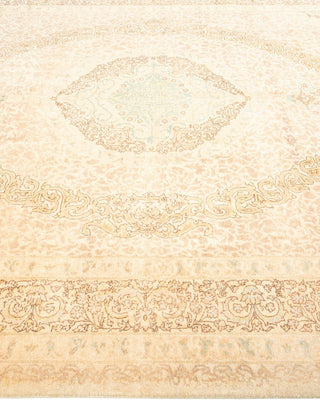 Traditional Mogul Ivory Wool Area Rug 6' 3" x 8' 10" - Solo Rugs