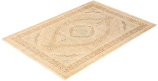 Traditional Mogul Ivory Wool Area Rug 6' 3" x 8' 10" - Solo Rugs