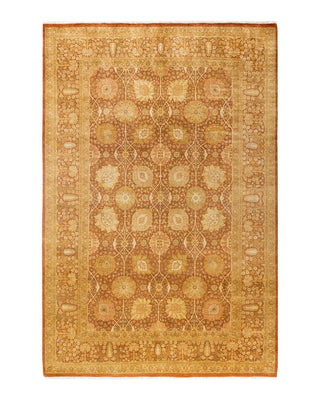 Traditional Mogul Brown Wool Area Rug 6' 1" x 9' 1" - Solo Rugs