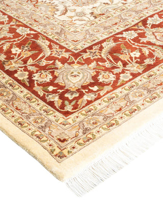 Traditional Mogul Ivory Wool Area Rug 9' 2" x 12' 2" - Solo Rugs