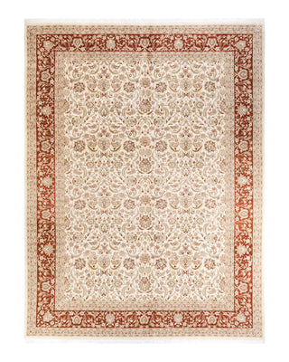 Traditional Mogul Ivory Wool Area Rug 9' 2" x 12' 2" - Solo Rugs