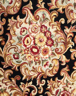 Traditional Mogul Black Wool Area Rug 8' 2" x 10' 0" - Solo Rugs