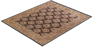 Traditional Mogul Black Wool Area Rug 8' 2" x 10' 0" - Solo Rugs