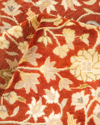 Traditional Mogul Orange Wool Area Rug 4' 1" x 6' 3" - Solo Rugs