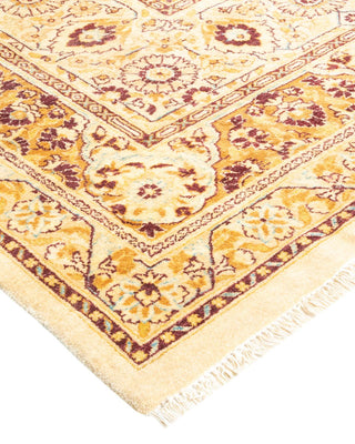 Traditional Mogul Ivory Wool Area Rug 9' 2" x 12' 1" - Solo Rugs