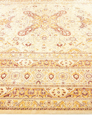 Traditional Mogul Ivory Wool Area Rug 9' 2" x 12' 1" - Solo Rugs