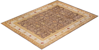 Traditional Mogul Brown Wool Area Rug 9' 0" x 12' 1" - Solo Rugs