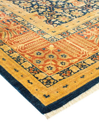 Traditional Mogul Blue Wool Area Rug 9' 3" x 11' 5" - Solo Rugs