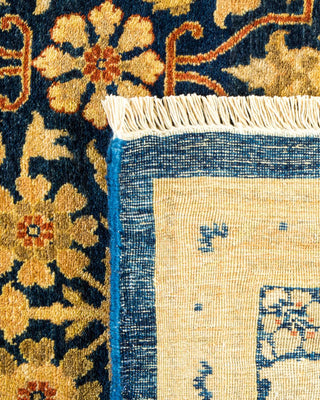 Traditional Mogul Blue Wool Area Rug 9' 3" x 11' 5" - Solo Rugs