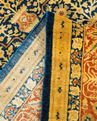 Traditional Mogul Blue Wool Area Rug 9' 3" x 11' 5" - Solo Rugs
