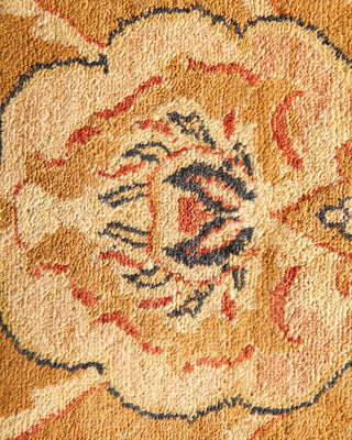 Traditional Mogul Orange Wool Area Rug 8' 0" x 10' 6" - Solo Rugs