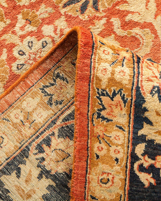 Traditional Mogul Orange Wool Area Rug 8' 0" x 10' 6" - Solo Rugs