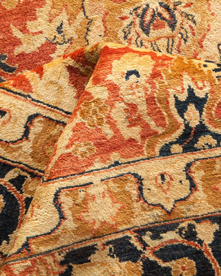 Traditional Mogul Orange Wool Area Rug 8' 0" x 10' 6" - Solo Rugs