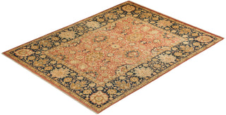Traditional Mogul Orange Wool Area Rug 8' 0" x 10' 6" - Solo Rugs