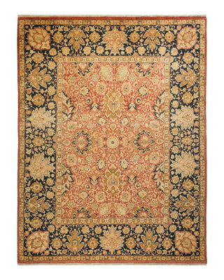 Traditional Mogul Orange Wool Area Rug 8' 0" x 10' 6" - Solo Rugs