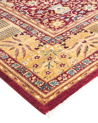 Traditional Mogul Red Wool Area Rug 8' 1" x 9' 6" - Solo Rugs