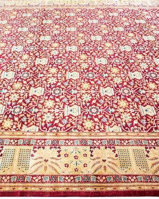 Traditional Mogul Red Wool Area Rug 8' 1" x 9' 6" - Solo Rugs