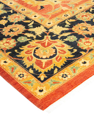 Traditional Mogul Orange Wool Area Rug 8' 1" x 10' 4" - Solo Rugs