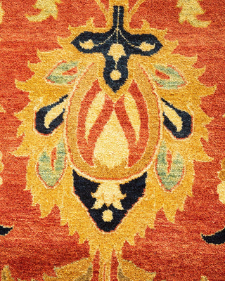 Traditional Mogul Orange Wool Area Rug 8' 1" x 10' 4" - Solo Rugs