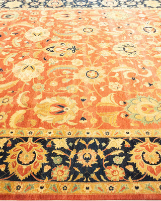 Traditional Mogul Orange Wool Area Rug 8' 1" x 10' 4" - Solo Rugs