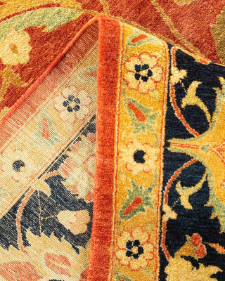 Traditional Mogul Orange Wool Area Rug 8' 1" x 10' 4" - Solo Rugs