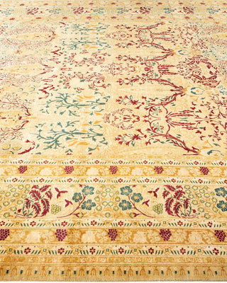 Traditional Mogul Yellow Wool Area Rug 8' 0" x 10' 1" - Solo Rugs