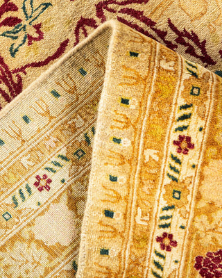 Traditional Mogul Yellow Wool Area Rug 8' 0" x 10' 1" - Solo Rugs