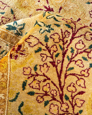 Traditional Mogul Yellow Wool Area Rug 8' 0" x 10' 1" - Solo Rugs
