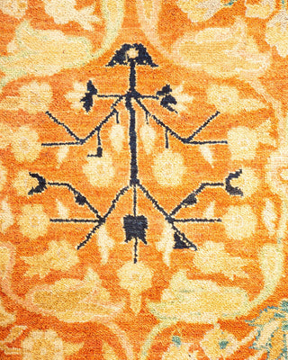 Traditional Mogul Orange Wool Area Rug 8' 1" x 10' 6" - Solo Rugs