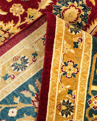 Traditional Mogul Red Wool Area Rug 8' 2" x 10' 9" - Solo Rugs