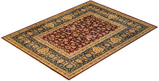 Traditional Mogul Red Wool Area Rug 8' 2" x 10' 9" - Solo Rugs
