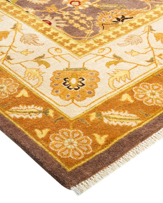 Traditional Mogul Brown Wool Area Rug 6' 2" x 9' 2" - Solo Rugs